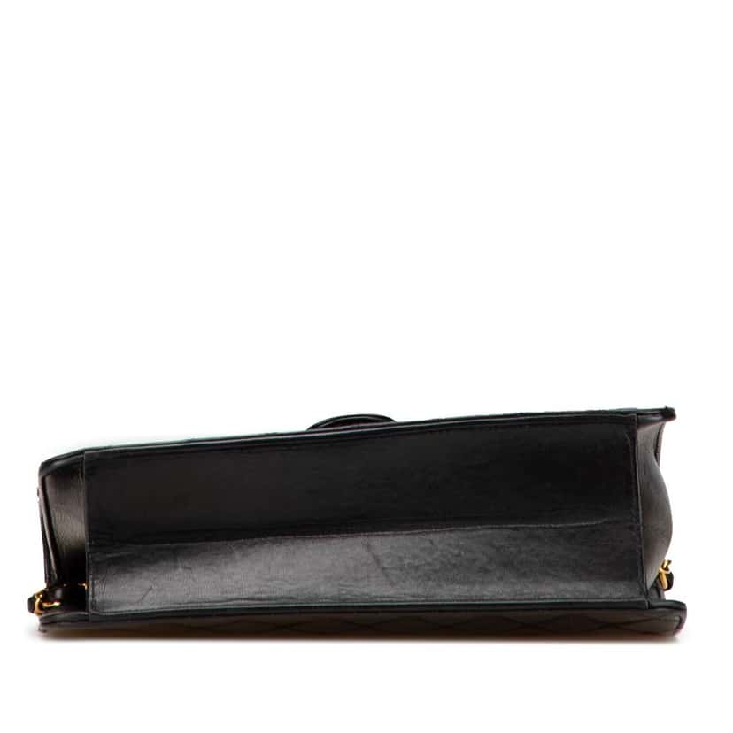 Chanel Medium CC Quilted Lambskin Single Flap Black Leather Good condition - Inside View