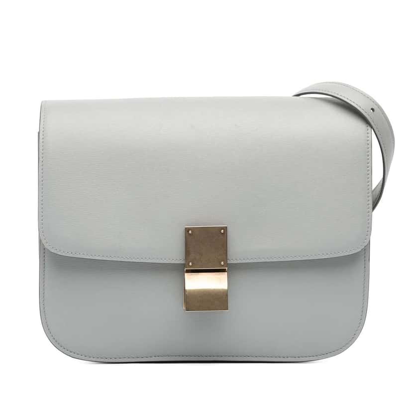 Celine Medium Calfskin Classic Box Grey Leather Good condition - Front View