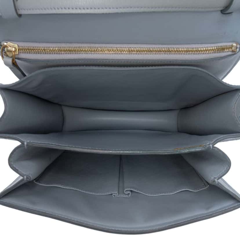 Celine Medium Calfskin Classic Box Grey Leather Good condition - Model View