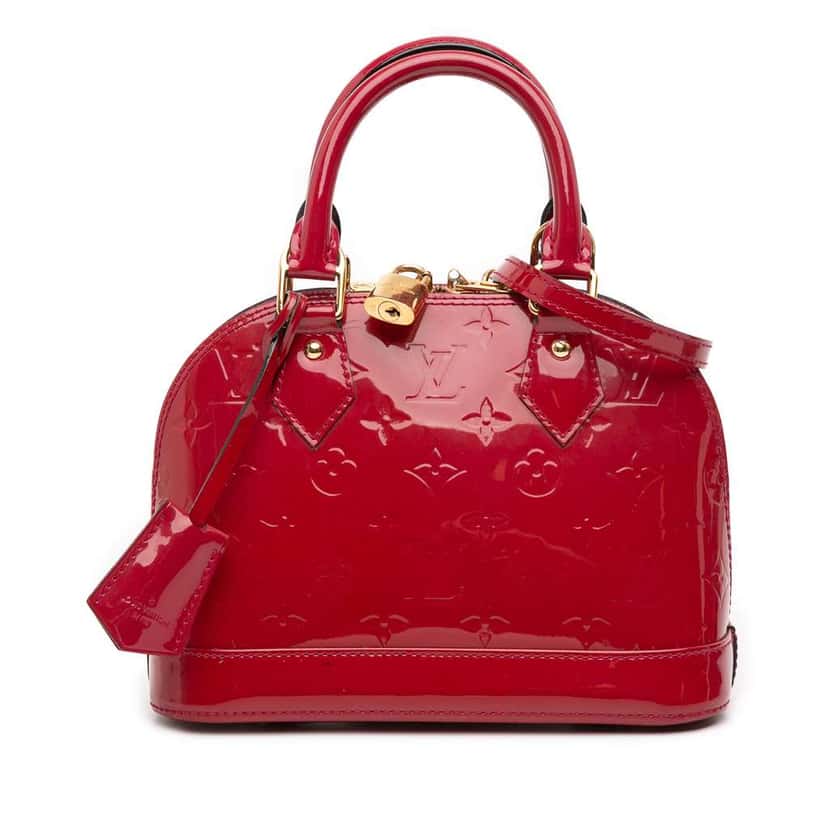 Louis Vuitton Monogram Vernis Alma BB Red Leather Good condition - Front View