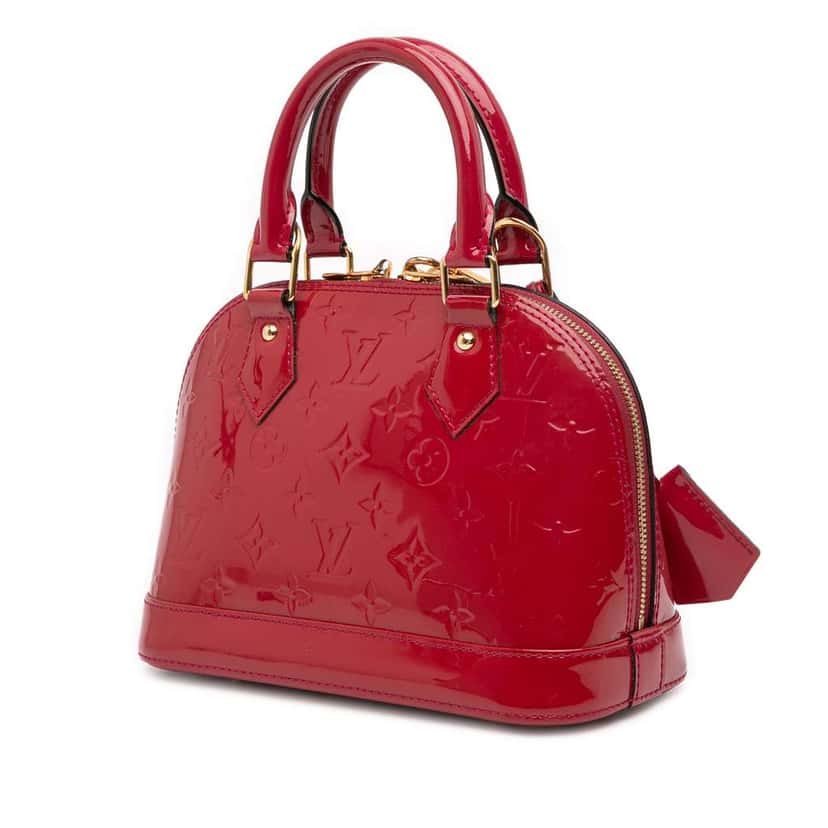 Louis Vuitton Monogram Vernis Alma BB Red Leather Good condition - Back View