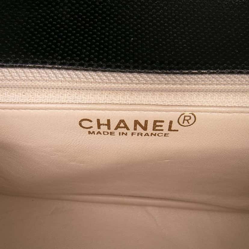 Chanel Medium CC Perforated Calfskin Single Flap Black Leather Good condition - Box View