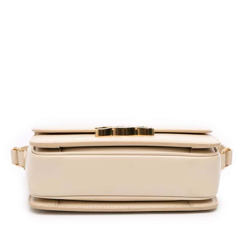 Celine Teen Shiny Calfskin Triomphe Crossbody White Leather Good condition - Inside View