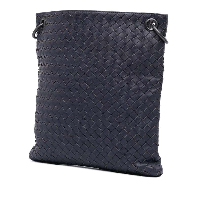 Bottega Veneta Nappa Intrecciato Crossbody Blue Leather Good condition - Back View