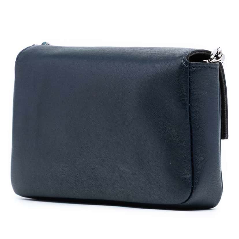 Fendi Micro Leather Baguette Satchel Blue Leather Good condition - Back View