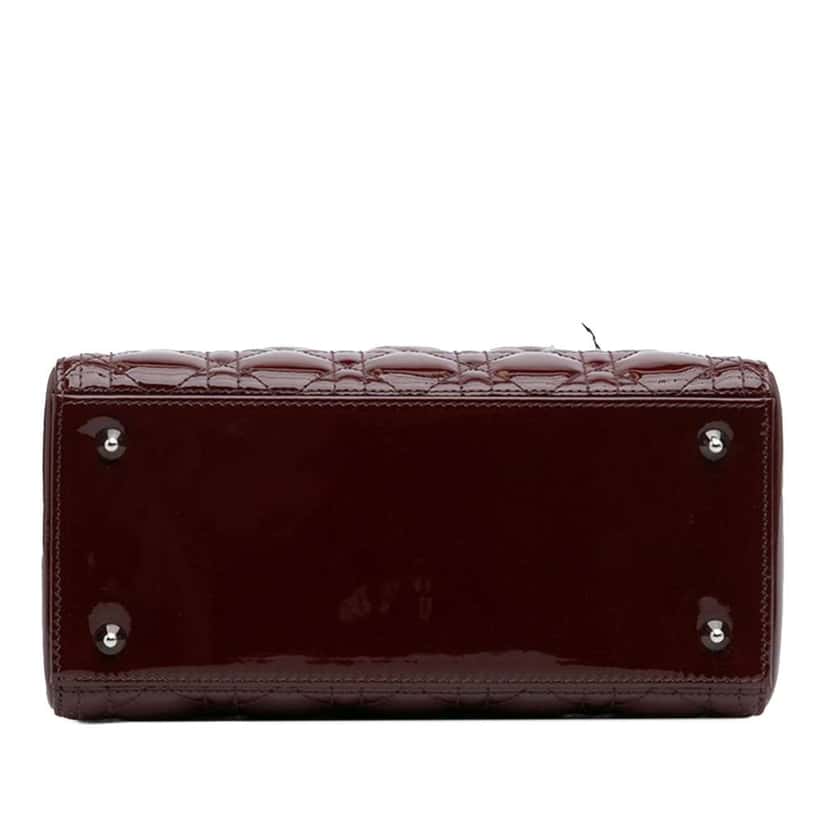 Dior Medium Patent Cannage Lady Dior Red Leather Good condition - Inside View