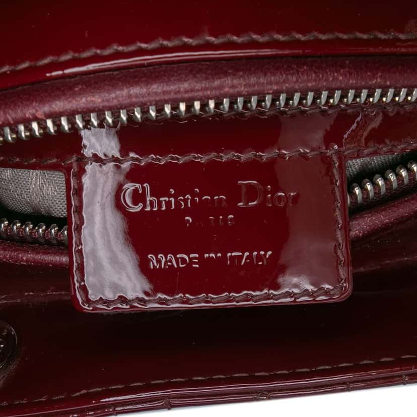 Dior Medium Patent Cannage Lady Dior Red Leather Good condition - Box View