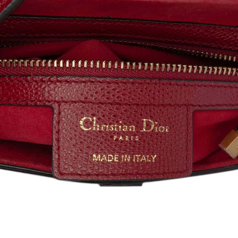 Dior Grained Calfskin Saddle Bag Red Leather Good condition - Box View