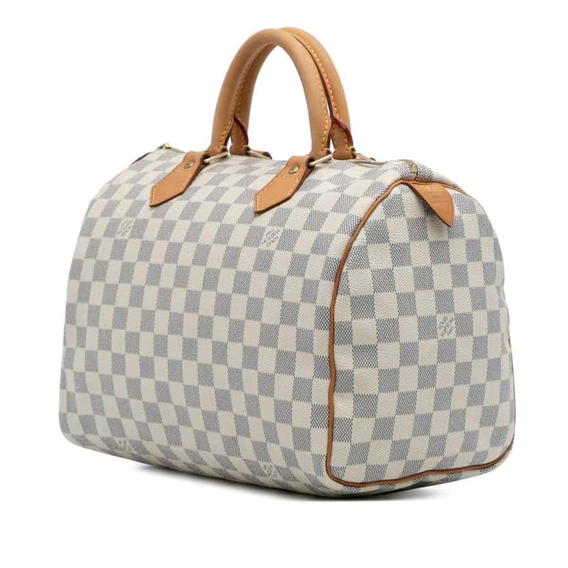 Louis Vuitton Damier Azur Speedy 30 White Good condition - Back View