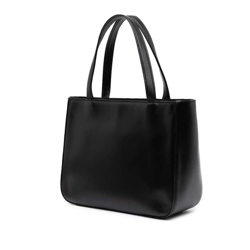 Burberry Nova Check Canvas Trimmed Leather Handbag Black Leather Good condition - Back View
