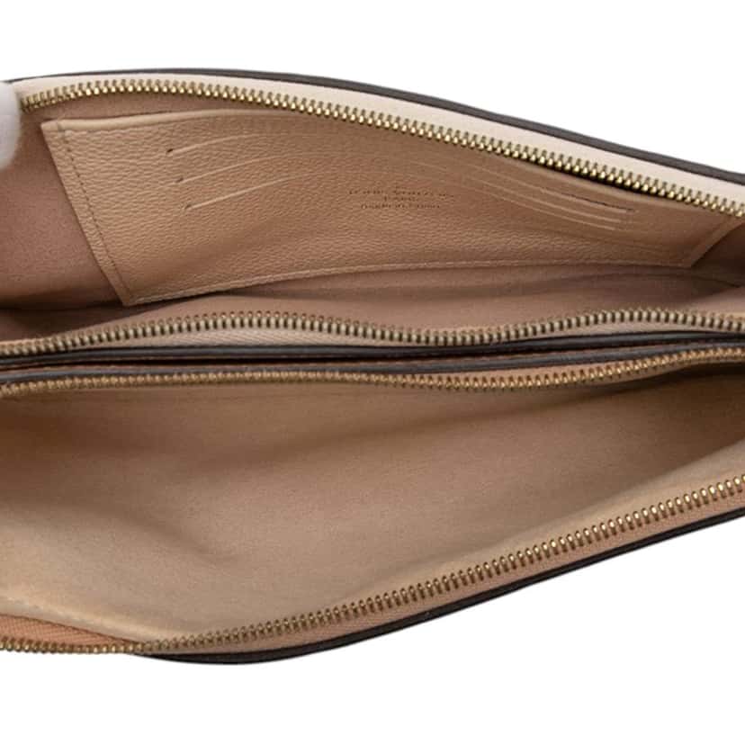 Louis Vuitton Monogram Empreinte Double Zip Pochette Brown Leather Good condition - Model View