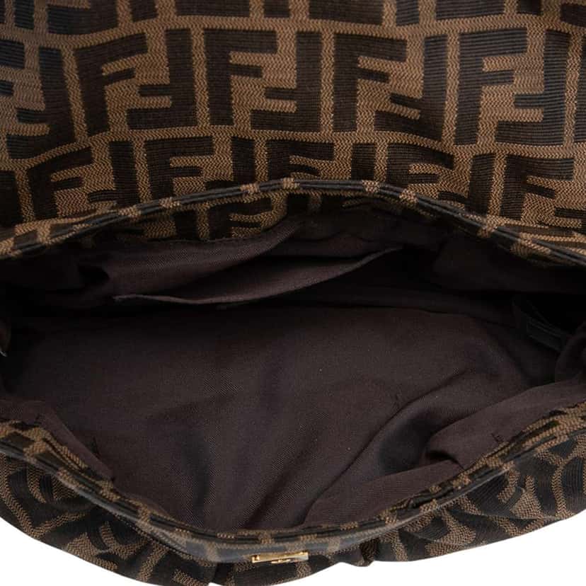 Fendi Small Zucca Canvas Chef Flap Brown Canvas Good condition - Model View