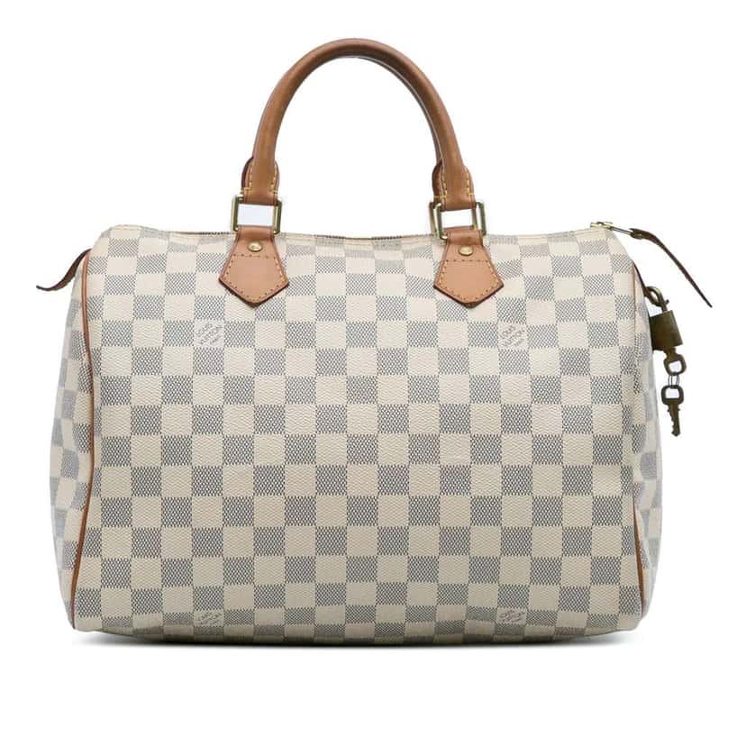Louis Vuitton Damier Azur Speedy 30 White Good condition - Front View