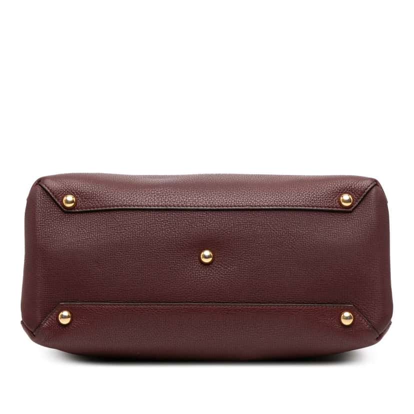 Burberry Medium Leather and House Check Banner Satchel Red Leather Good condition - Inside View