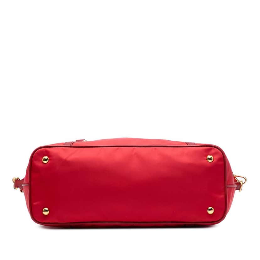 Prada Saffiano Trimmed Tessuto Satchel Red Good condition - Inside View
