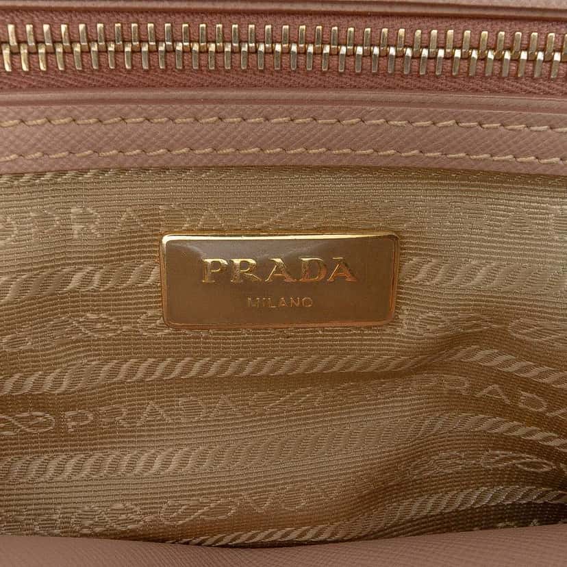 Prada Medium Saffiano Lux Galleria Double Zip Satchel Brown Leather Good condition - Box View
