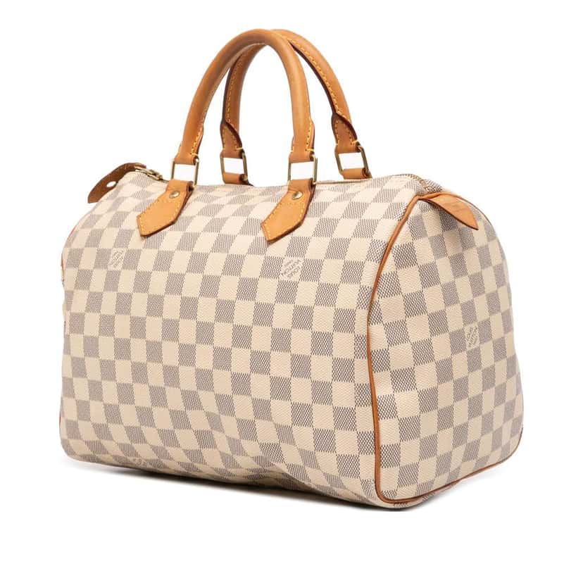 Louis Vuitton Damier Azur Speedy 30 White Good condition - Back View