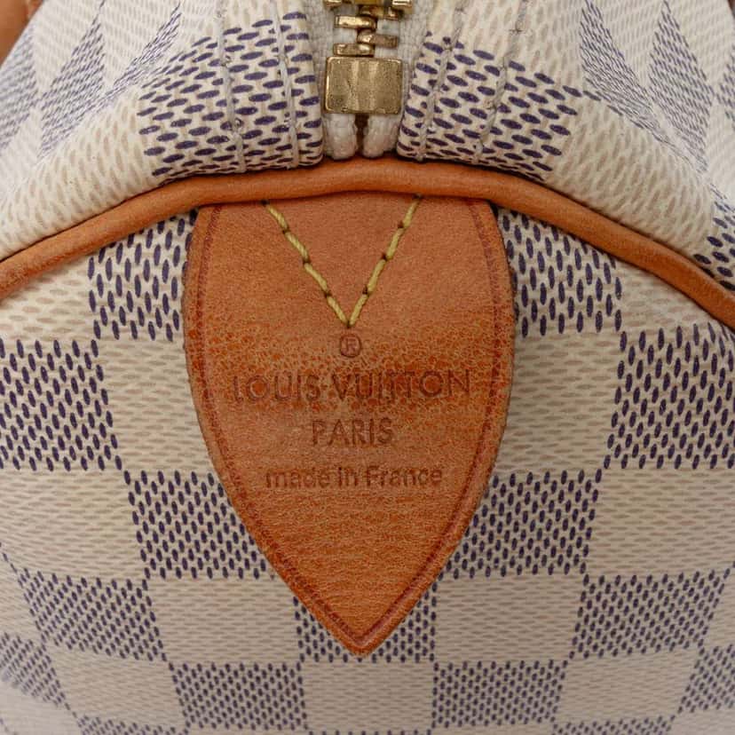 Louis Vuitton Damier Azur Speedy 30 White Good condition - Box View