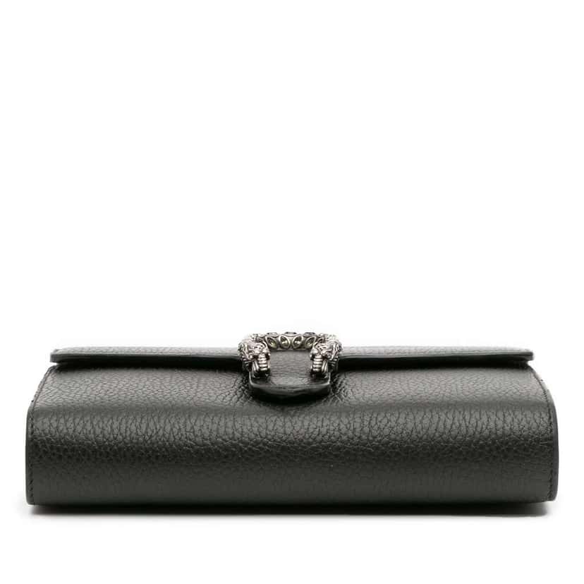 Gucci Mini Leather Dionysus Wallet on Chain Black Leather Good condition - Inside View
