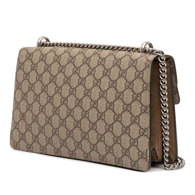 Gucci Medium GG Supreme Dionysus Shoulder Bag Brown Canvas Good condition - Back View