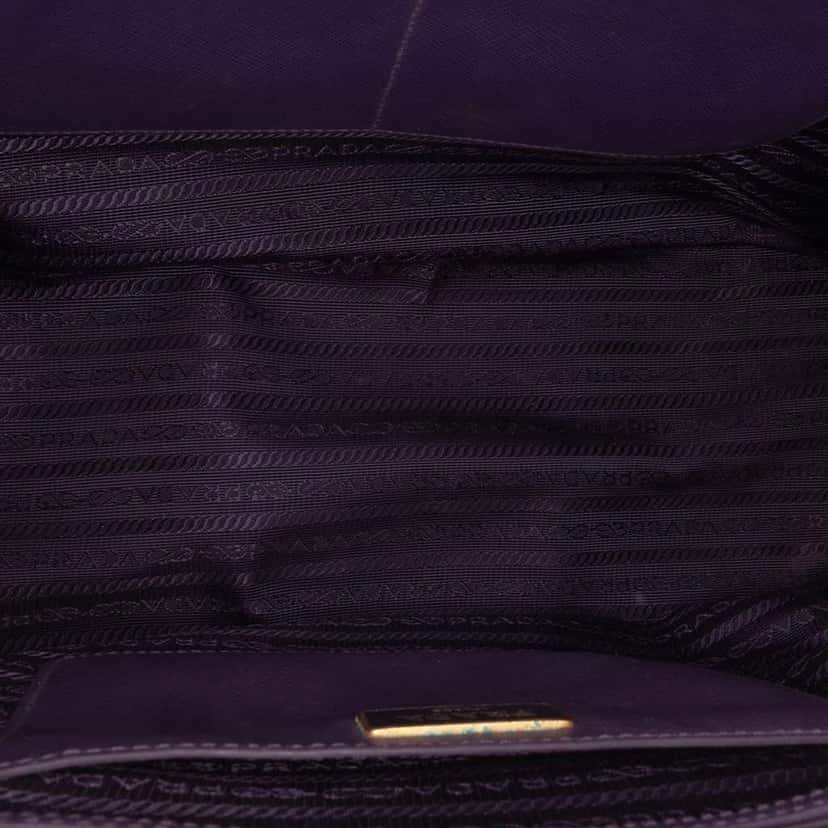 Prada Medium Saffiano Lux Galleria Double Zip Satchel Purple Leather Good condition - Model View