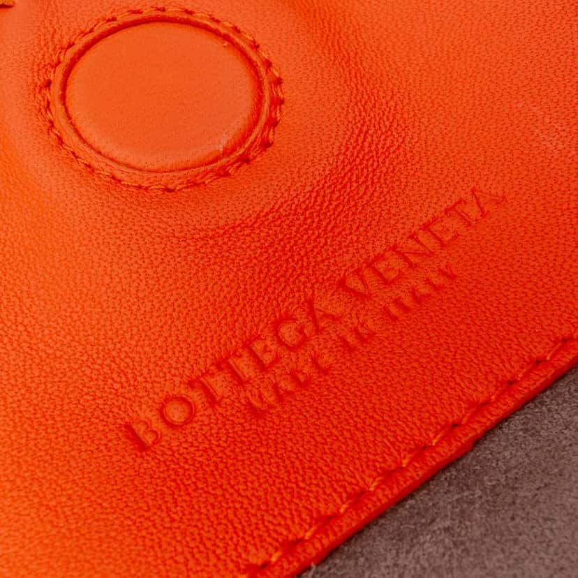 Bottega Veneta Nappa Intrecciato Ruffle Duo Shoulder Bag Orange Leather Good condition - Box View
