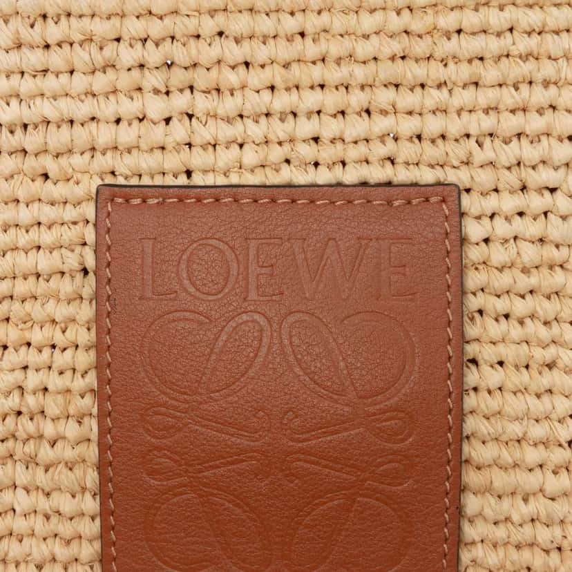 Loewe Mini Raffia Slit Satchel Brown Good condition - Box View