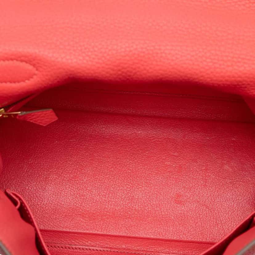 Hermès Togo Kelly II Retourne 28 Red Leather Fair condition - Model View