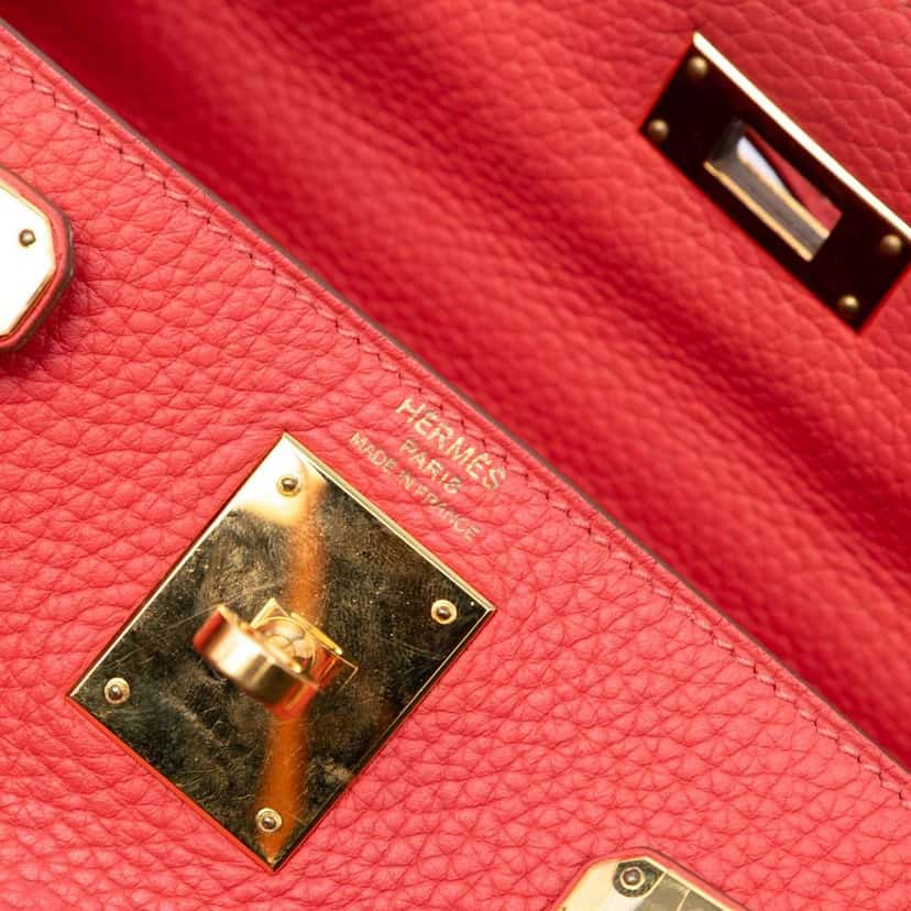 Hermès Togo Kelly II Retourne 28 Red Leather Fair condition - Box View