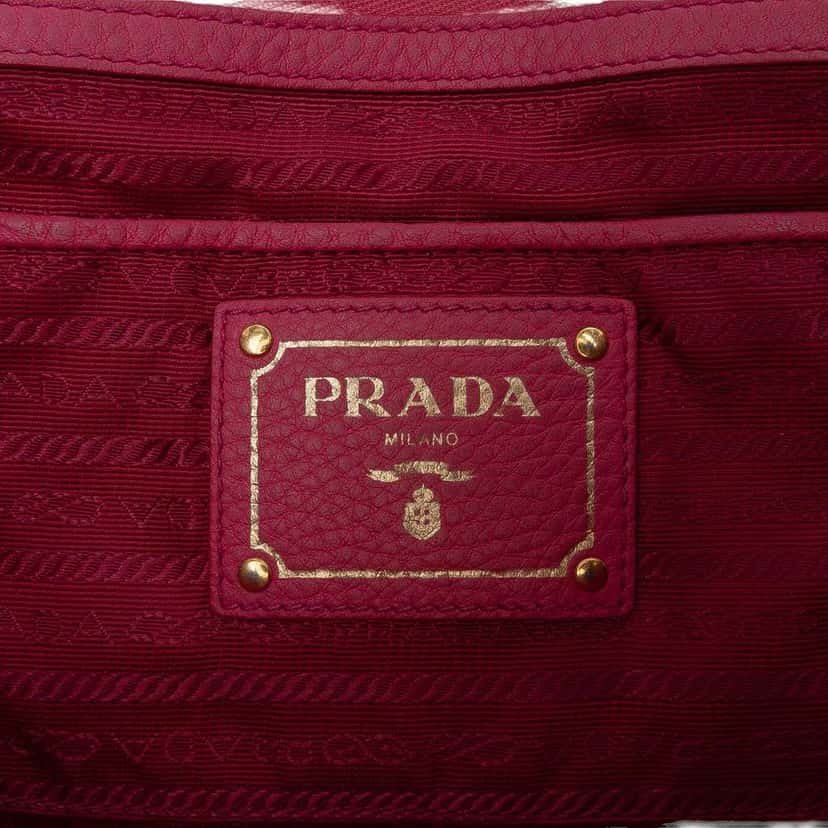 Prada Vitello Daino Open Convertible Tote Pink Leather Good condition - Box View