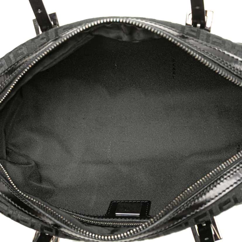 Fendi Small Zucchino Canvas Handbag Black Canvas Good condition - Model View