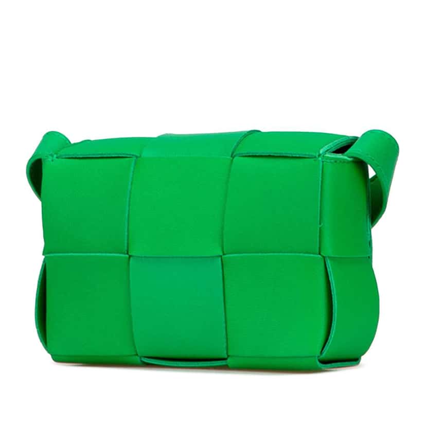 Bottega Veneta Candy Nappa Intrecciato Cassette Crossbody Green Leather Good condition - Back View