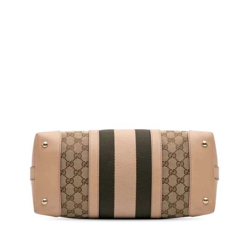 Gucci GG Canvas Web Satchel Brown Canvas Good condition - Inside View