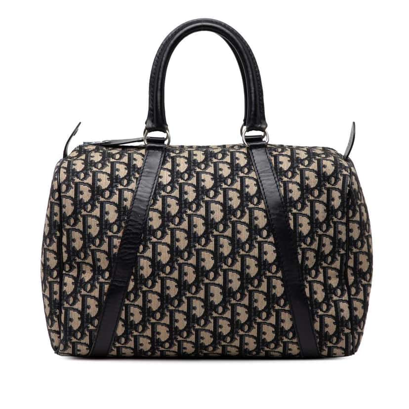 Dior Diorissimo Trotter Canvas Boston Bag Blue Canvas Good condition - Front View