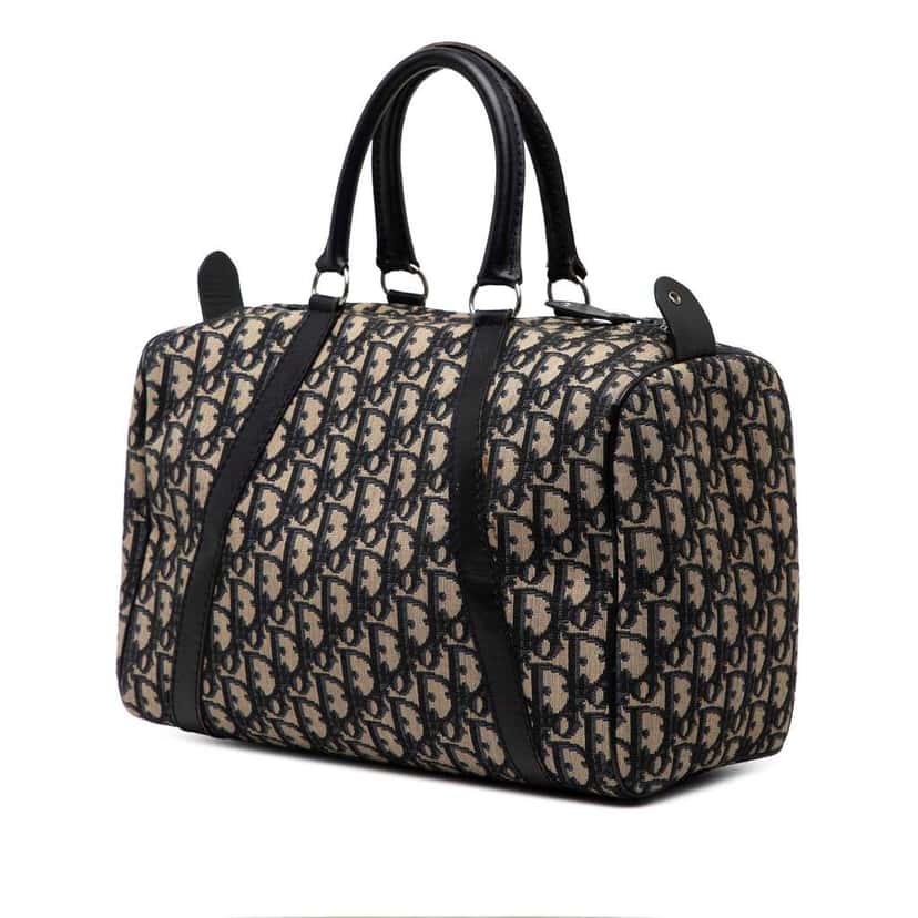 Dior Diorissimo Trotter Canvas Boston Bag Blue Canvas Good condition - Back View