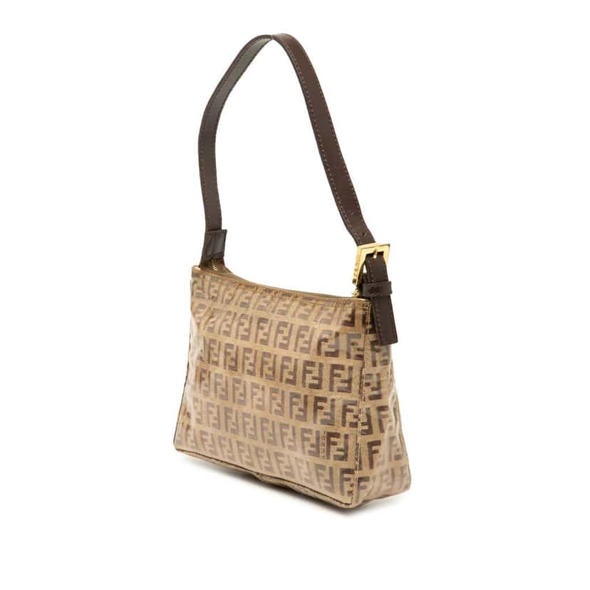 Fendi Zucchino Crystal Handbag Brown Canvas Good condition - Back View
