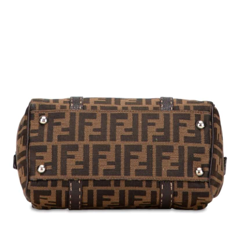 Fendi Mini Zucca Canvas Selleria Boston Bag Brown Canvas Good condition - Inside View