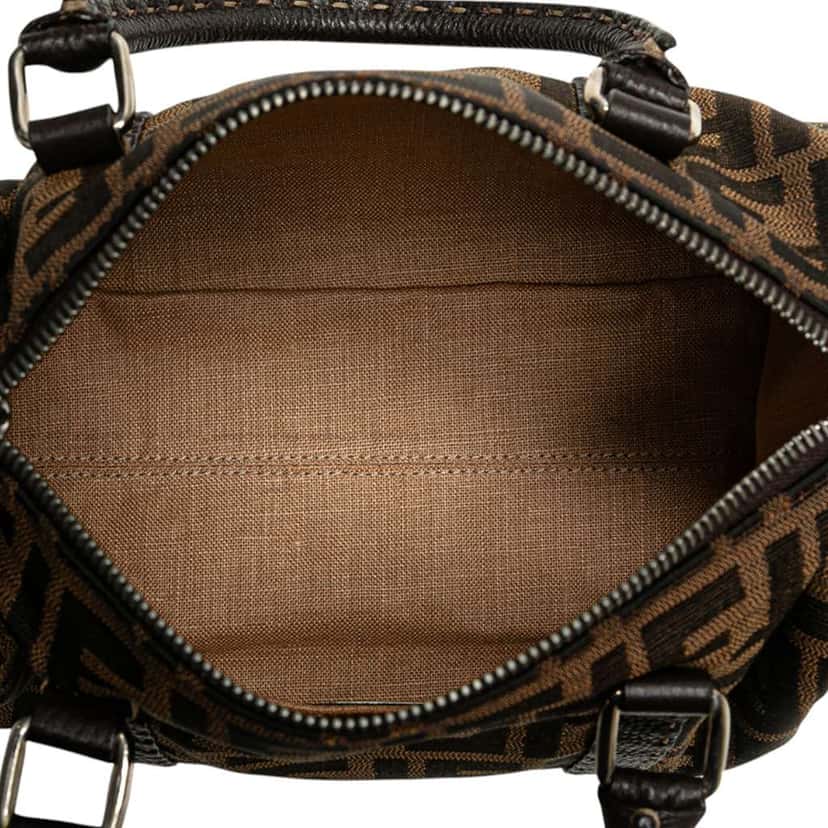 Fendi Mini Zucca Canvas Selleria Boston Bag Brown Canvas Good condition - Model View