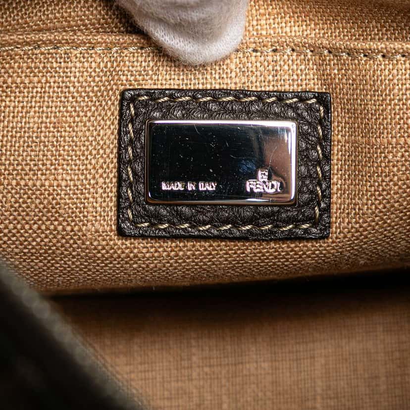 Fendi Mini Zucca Canvas Selleria Boston Bag Brown Canvas Good condition - Box View