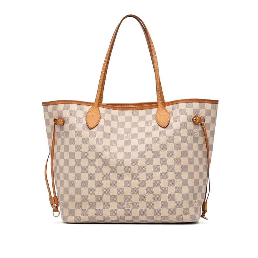 Louis Vuitton Damier Azur Neverfull MM White Good condition - Front View