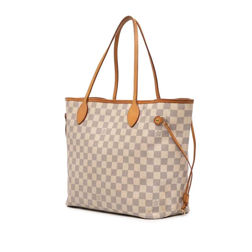 Louis Vuitton Damier Azur Neverfull MM White Good condition - Back View