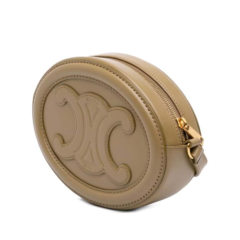 Celine Small Calfskin Cuir Triomphe Oval Crossbody Brown Leather Good condition - Back View