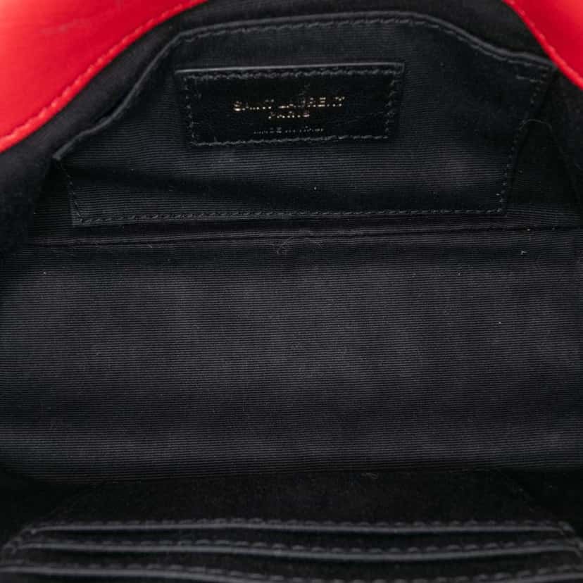 Saint Laurent Small Lambskin Patchwork Jamie Shoulder Bag Red Leather Good condition - Model View