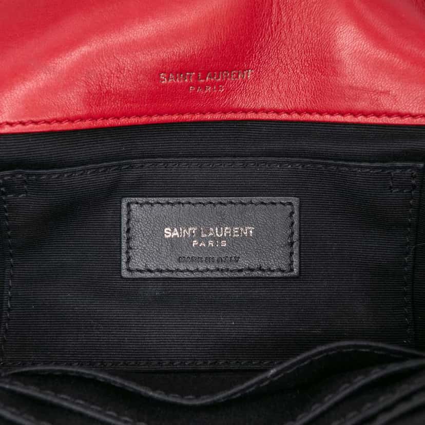 Saint Laurent Small Lambskin Patchwork Jamie Shoulder Bag Red Leather Good condition - Box View