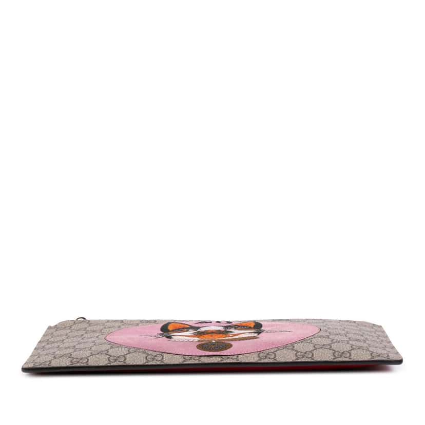Gucci GG Supreme Bosco Clutch Brown Canvas Good condition - Inside View