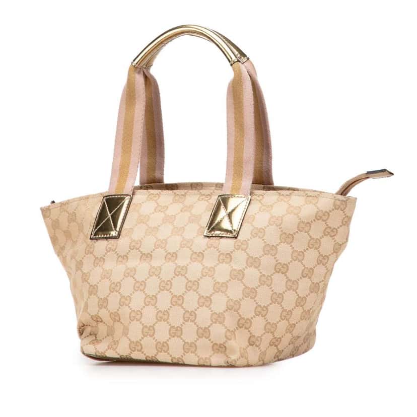 Gucci GG Canvas Web Handbag Brown Canvas Very good condition - Back View