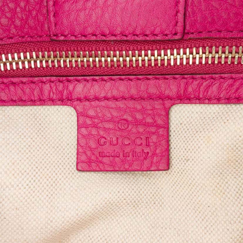Gucci Medium Calfskin Bamboo Shopper Satchel Pink Leather Good condition - Box View