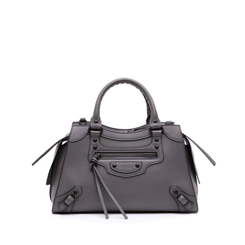 Balenciaga Small Smooth Calfskin Motocross Neo Classic City Satchel Grey Leather Good condition - Front View