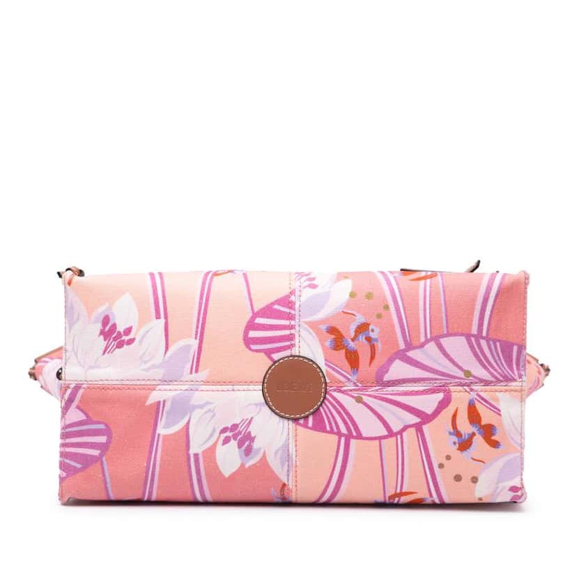 Loewe Paulas Ibiza Small Canvas Waterlily Print Cushion Tote Pink Canvas Very good condition - Inside View
