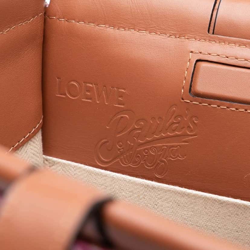 Loewe Paulas Ibiza Small Canvas Waterlily Print Cushion Tote Pink Canvas Very good condition - Box View